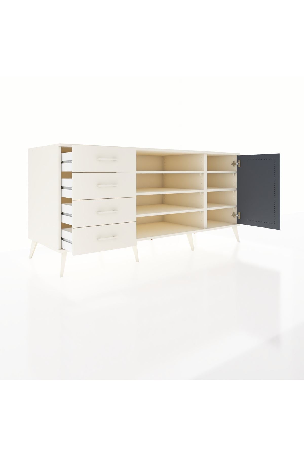 Kronos Konsol 6 Raflı 4 Çekmeceli Tek Kapaklı 176x59x83 - S610M048V07C