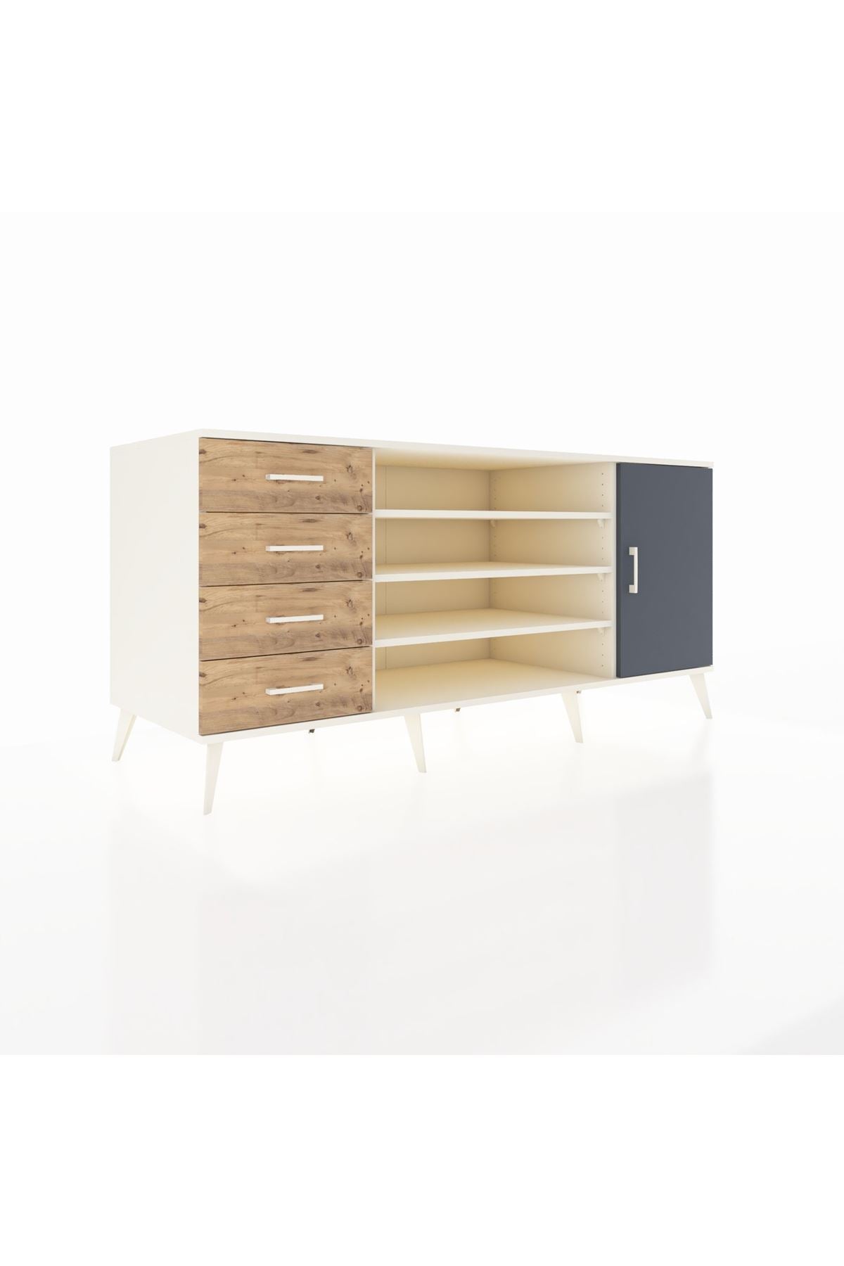 Kronos Konsol 6 Raflı 4 Çekmeceli Tek Kapaklı 176x59x83 - S610M048V09C