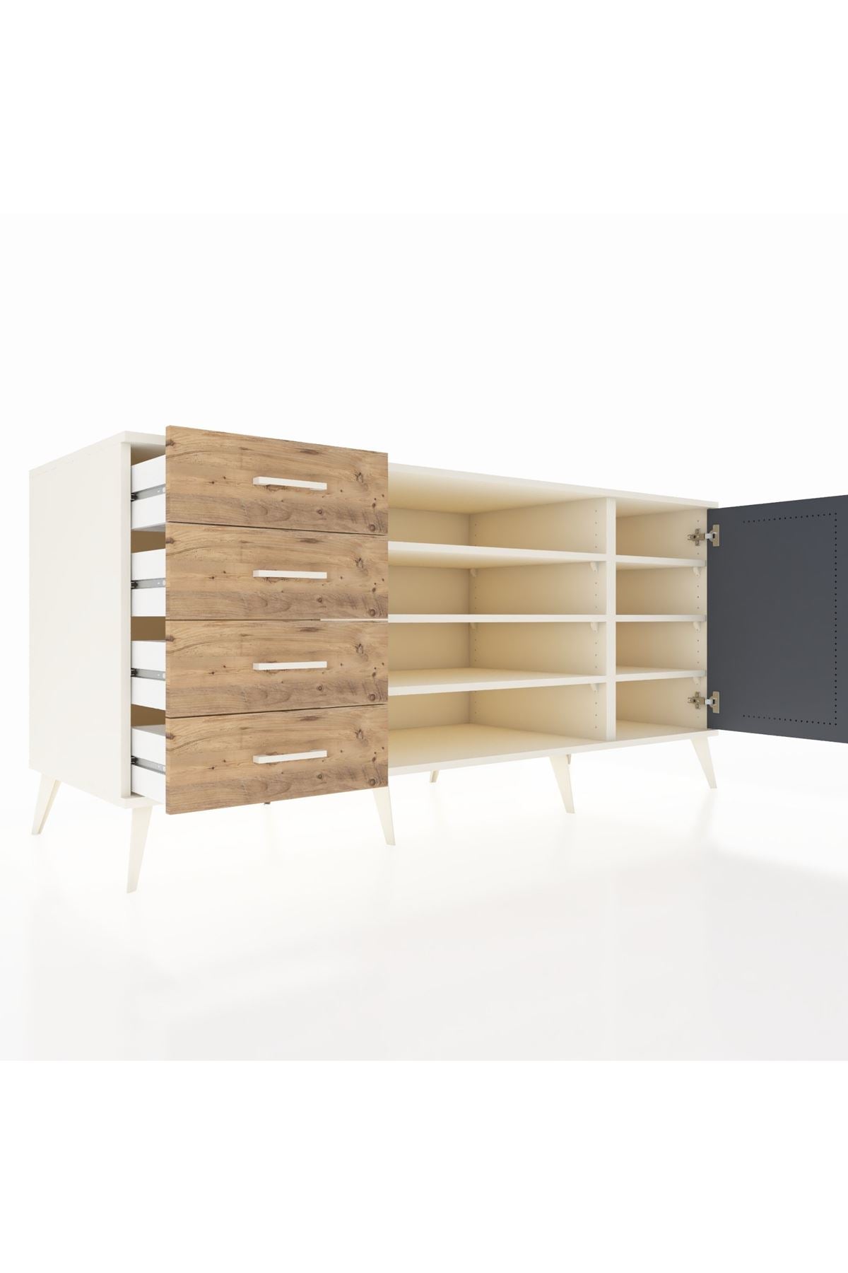 Kronos Konsol 6 Raflı 4 Çekmeceli Tek Kapaklı 176x59x83 - S610M048V09C