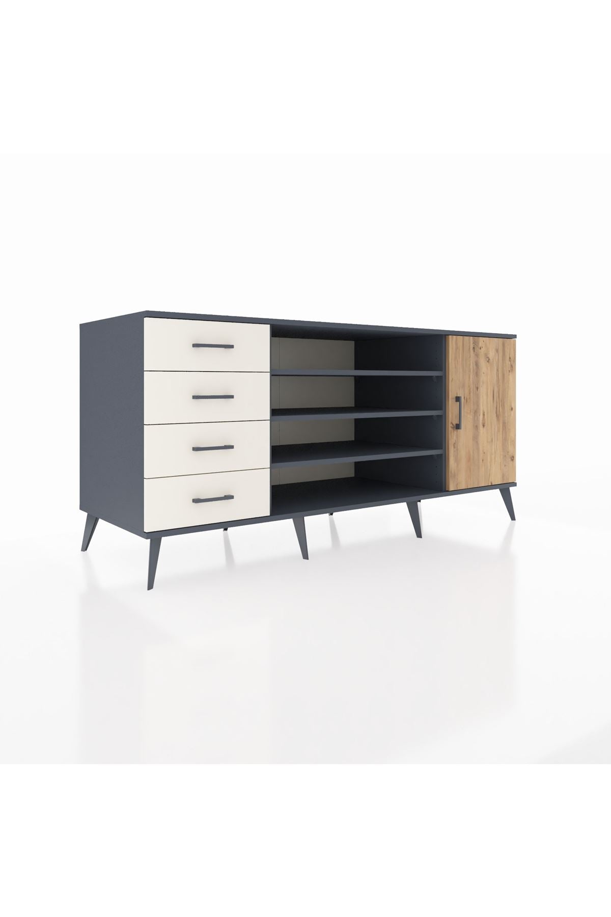 Kronos Konsol 6 Raflı 4 Çekmeceli Tek Kapaklı 176x59x83 - S610M048V10C