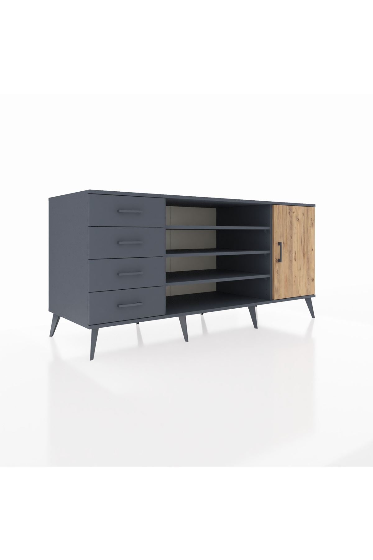 Kronos Konsol 6 Raflı 4 Çekmeceli Tek Kapaklı 176x59x83 - S610M048V11C