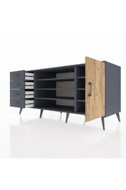 Kronos Konsol 6 Raflı 4 Çekmeceli Tek Kapaklı 176x59x83 - S610M048V11C