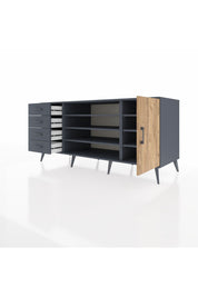 Kronos Konsol 6 Raflı 4 Çekmeceli Tek Kapaklı 176x59x83 - S610M048V11C