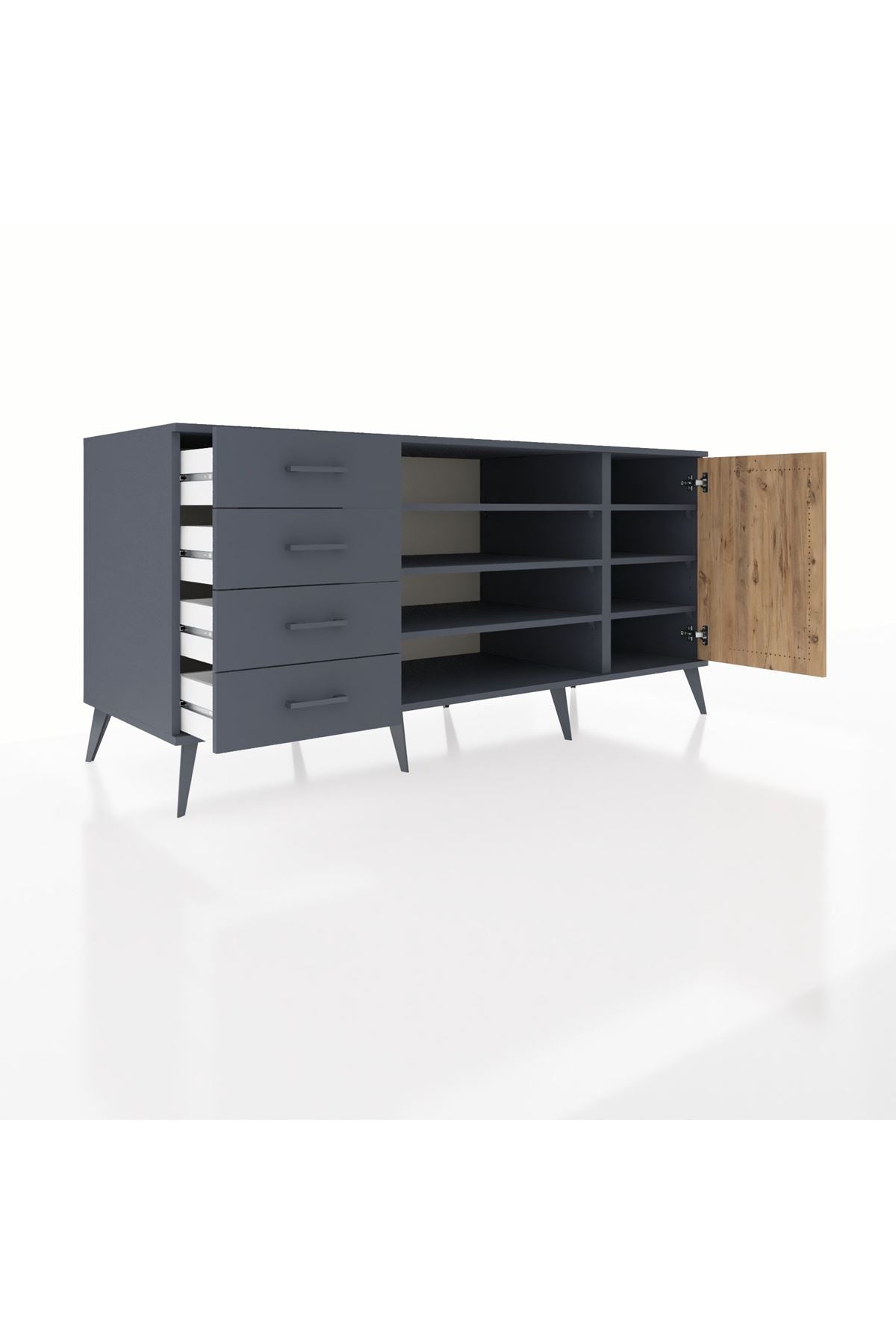 Kronos Konsol 6 Raflı 4 Çekmeceli Tek Kapaklı 176x59x83 - S610M048V11C