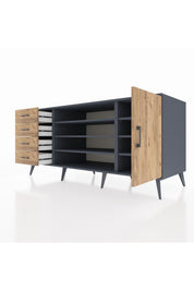 Kronos Konsol 6 Raflı 4 Çekmeceli Tek Kapaklı 176x59x83 - S610M048V12C