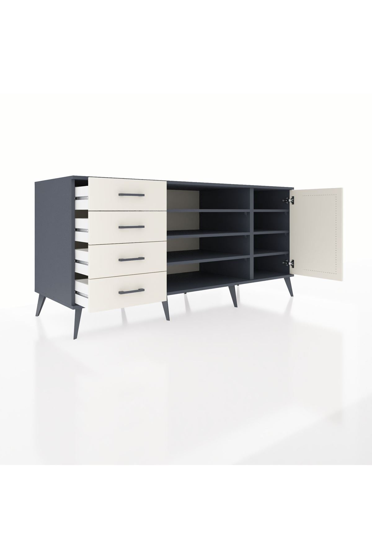 Kronos Konsol 6 Raflı 4 Çekmeceli Tek Kapaklı 176x59x83 - S610M048V13C