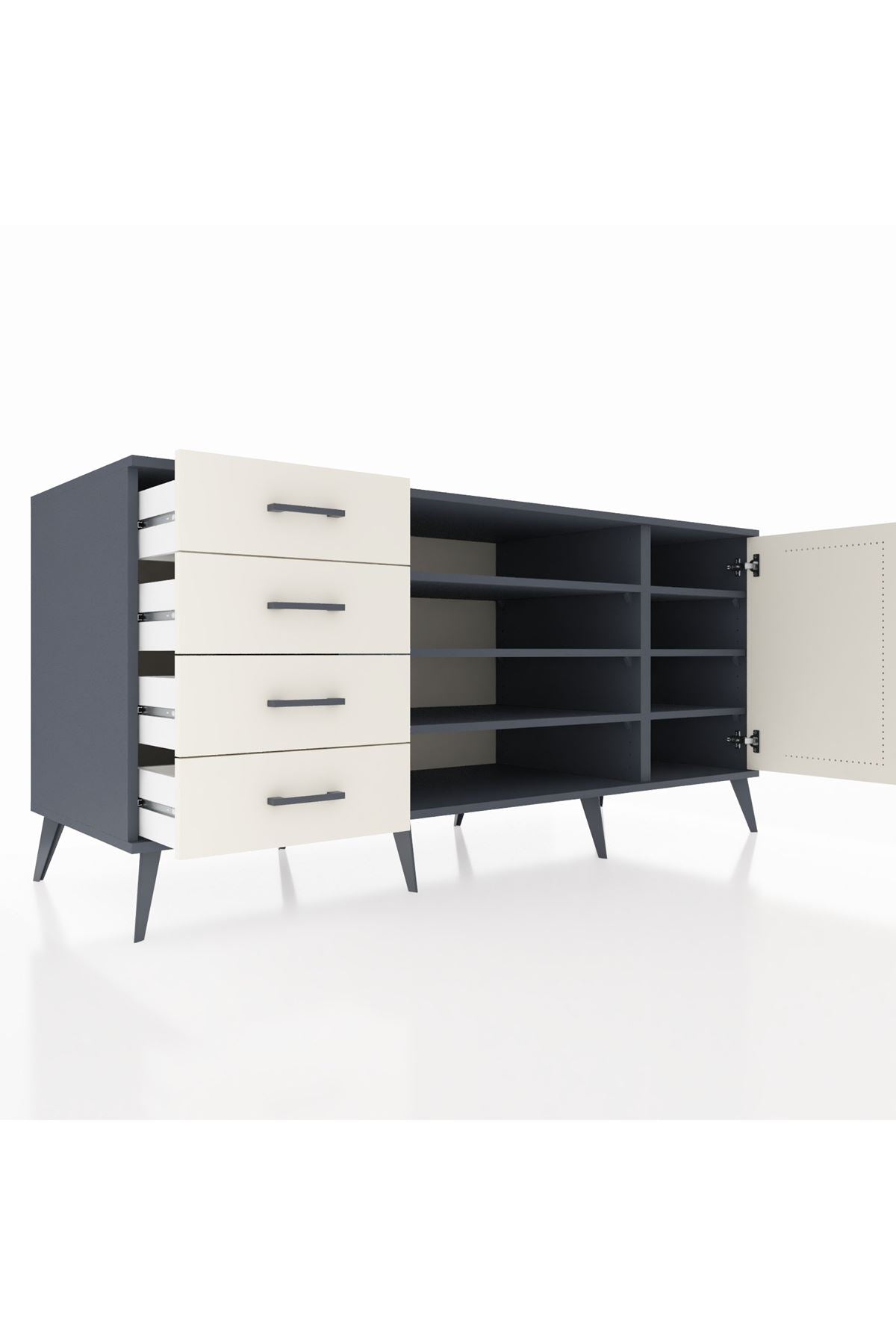 Kronos Konsol 6 Raflı 4 Çekmeceli Tek Kapaklı 176x59x83 - S610M048V13C