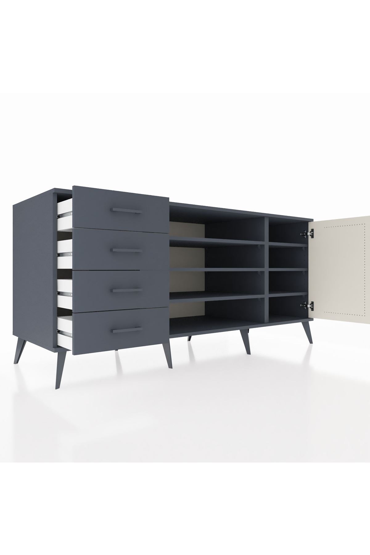 Kronos Konsol 6 Raflı 4 Çekmeceli Tek Kapaklı 176x59x83 - S610M048V14C