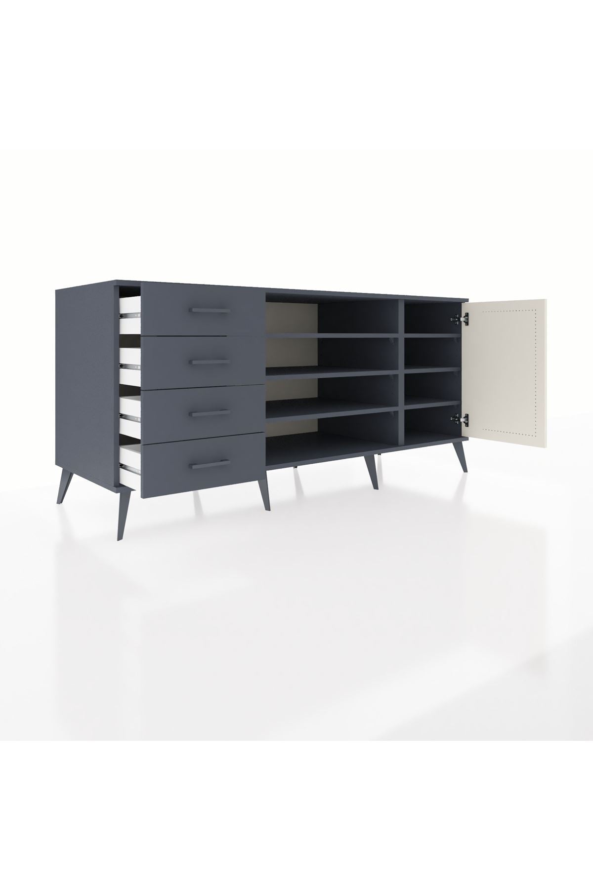 Kronos Konsol 6 Raflı 4 Çekmeceli Tek Kapaklı 176x59x83 - S610M048V14C