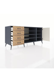 Kronos Konsol 6 Raflı 4 Çekmeceli Tek Kapaklı 176x59x83 - S610M048V15C