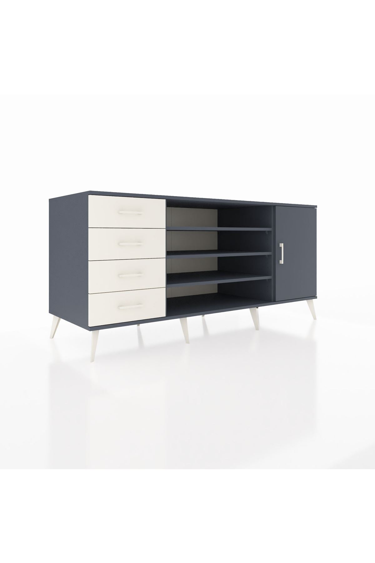 Kronos Konsol 6 Raflı 4 Çekmeceli Tek Kapaklı 176x59x83 - S610M048V16C