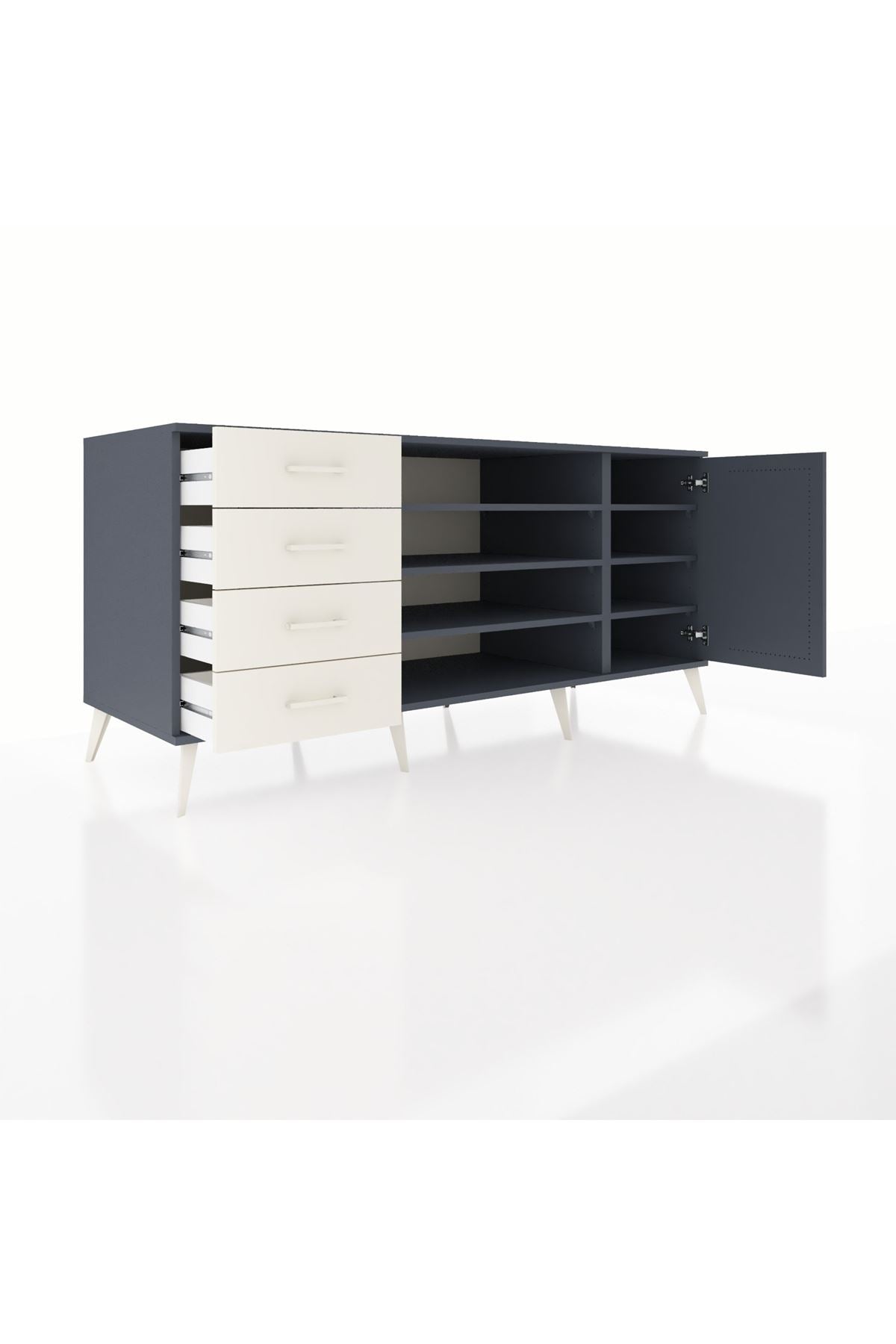 Kronos Konsol 6 Raflı 4 Çekmeceli Tek Kapaklı 176x59x83 - S610M048V16C