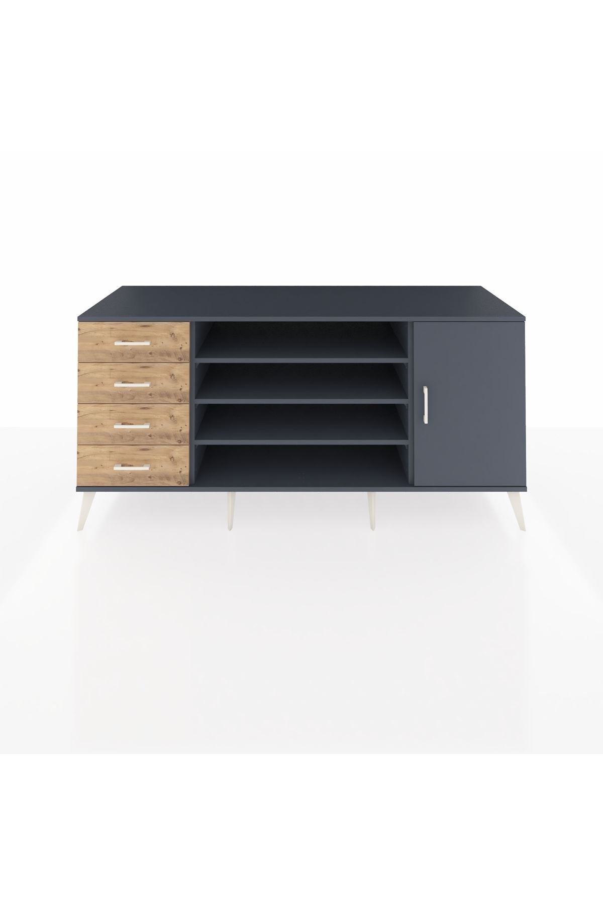 Kronos Konsol 6 Raflı 4 Çekmeceli Tek Kapaklı 176x59x83 - S610M048V18C