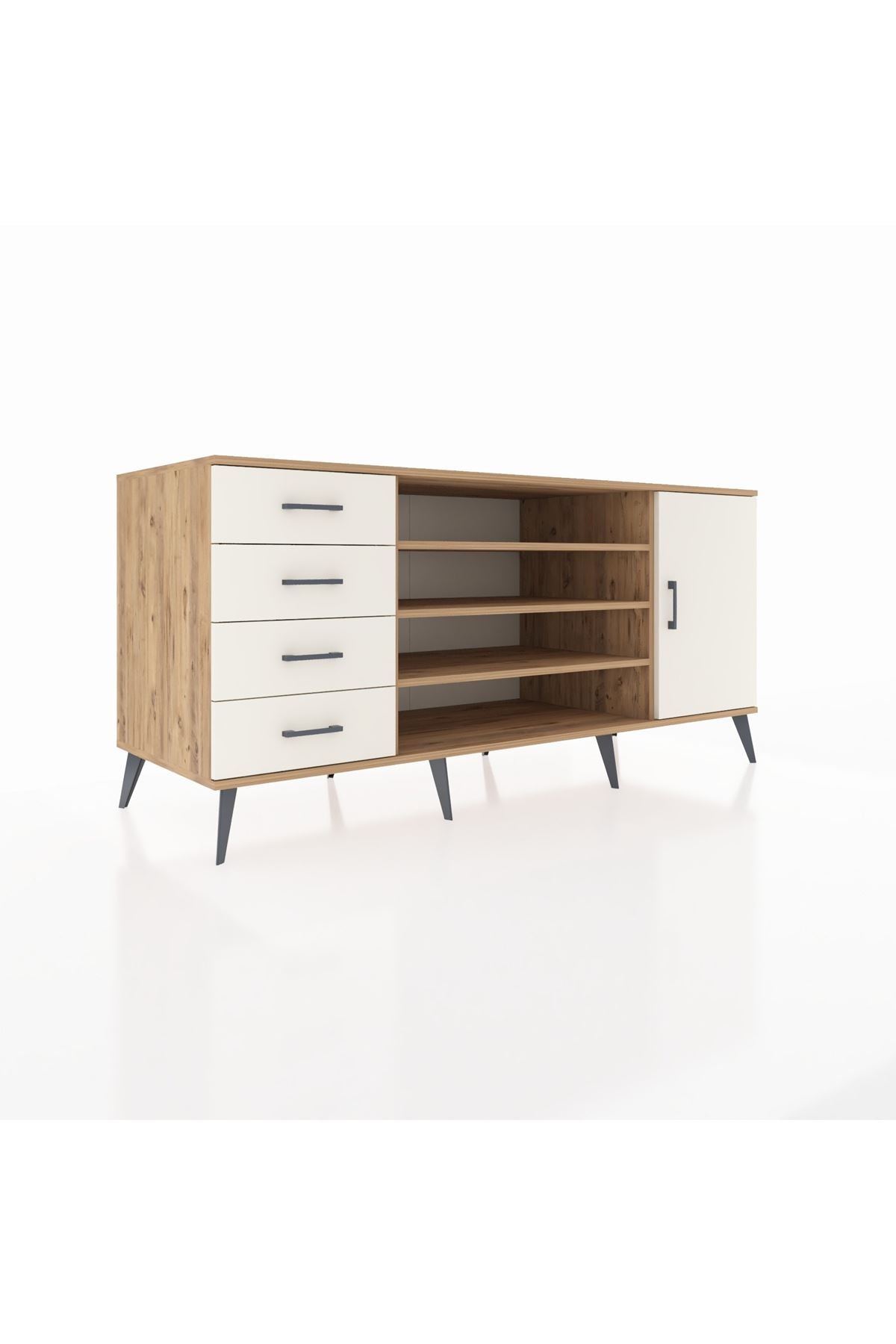 Kronos Konsol 6 Raflı 4 Çekmeceli Tek Kapaklı 176x59x83 - S610M048V22C