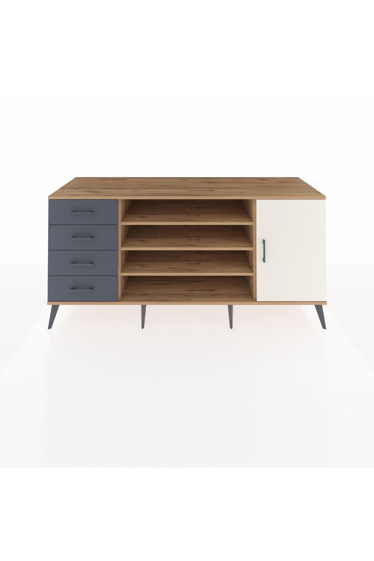 Kronos Konsol 6 Raflı 4 Çekmeceli Tek Kapaklı 176x59x83 - S610M048V23C
