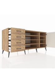Kronos Konsol 6 Raflı 4 Çekmeceli Tek Kapaklı 176x59x83 - S610M048V24C