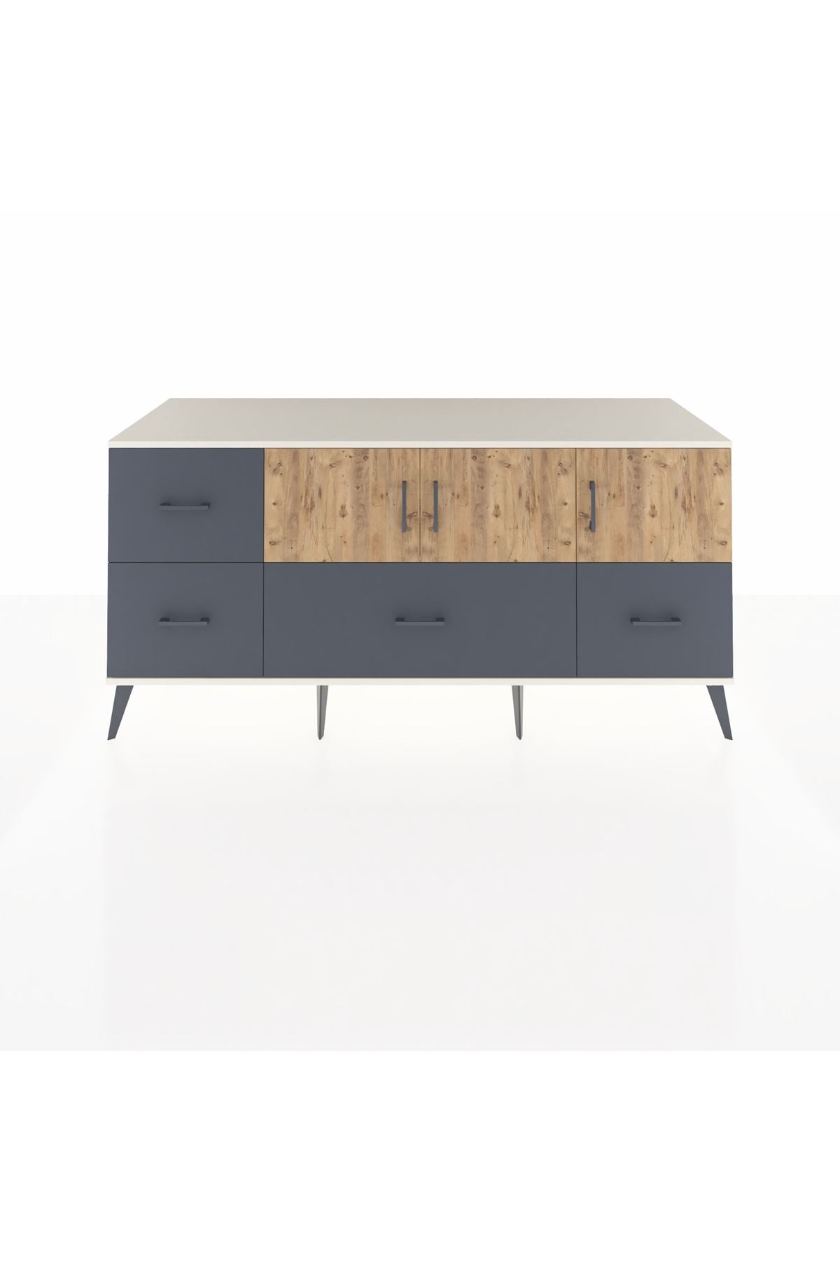 Kronos Konsol 4 Raflı 4 Çekmeceli 3 Kapaklı 176x59x83 - S610M050V02C