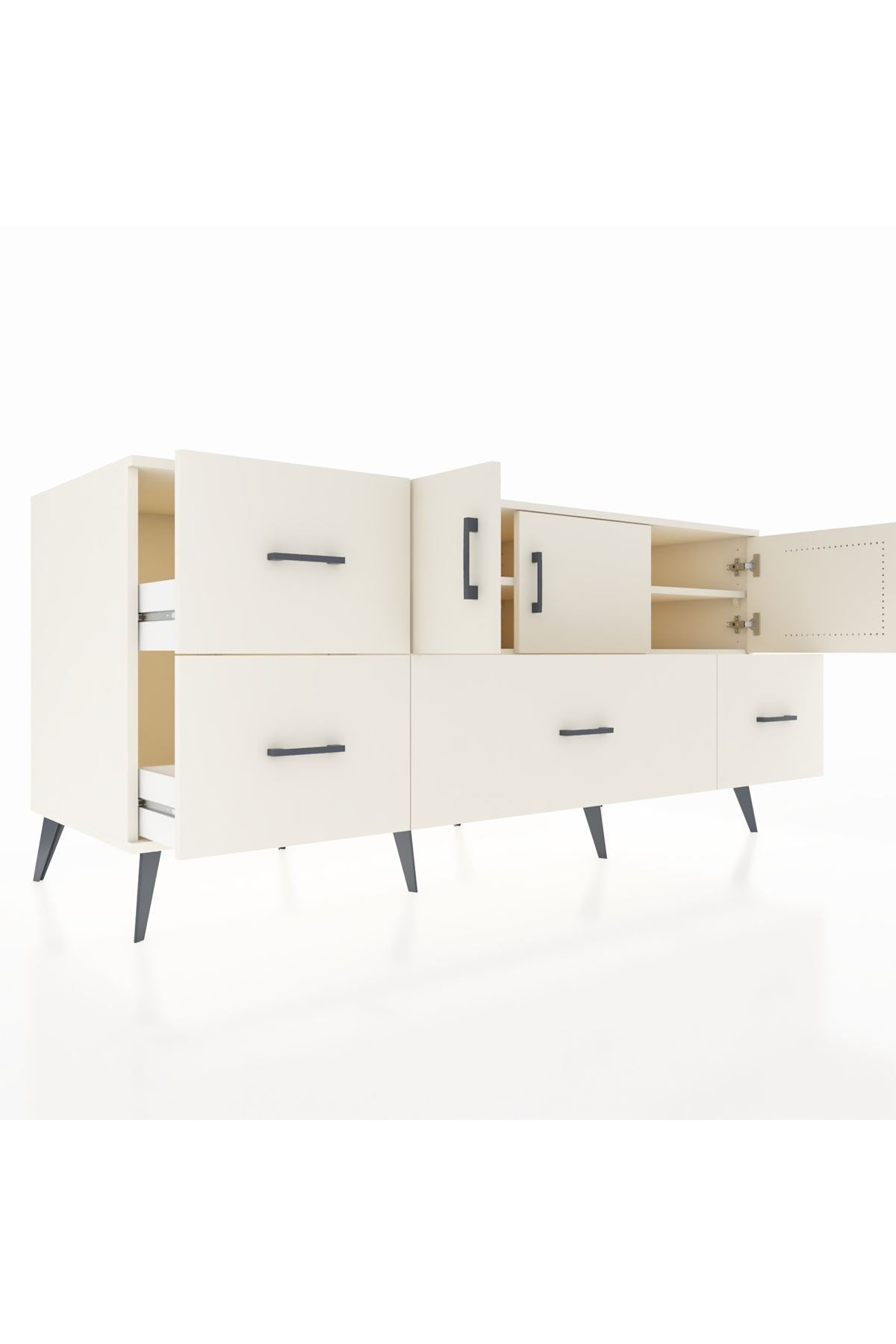 Kronos Konsol 4 Raflı 4 Çekmeceli 3 Kapaklı 176x59x83 - S610M050V04C