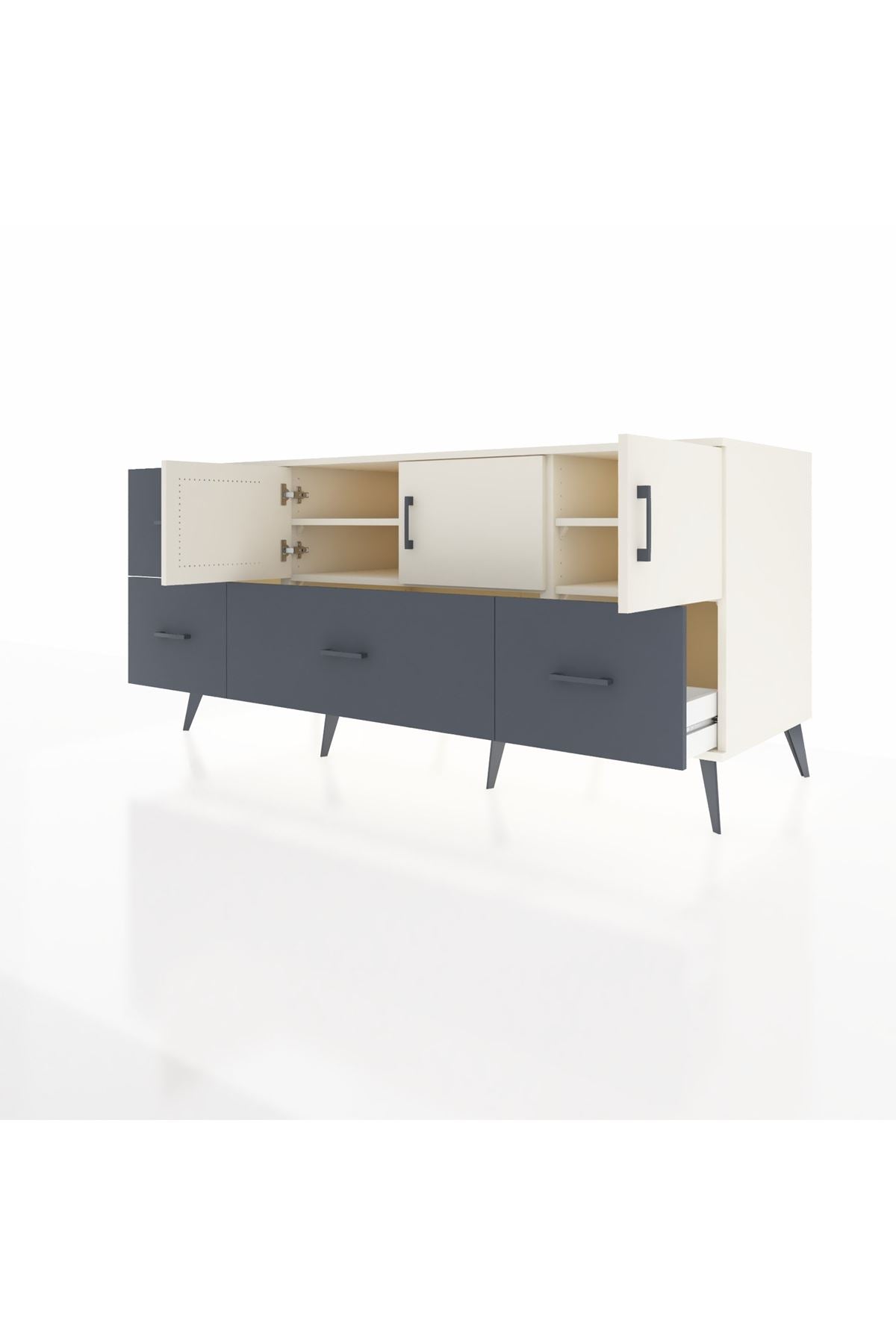 Kronos Konsol 4 Raflı 4 Çekmeceli 3 Kapaklı 176x59x83 - S610M050V05C