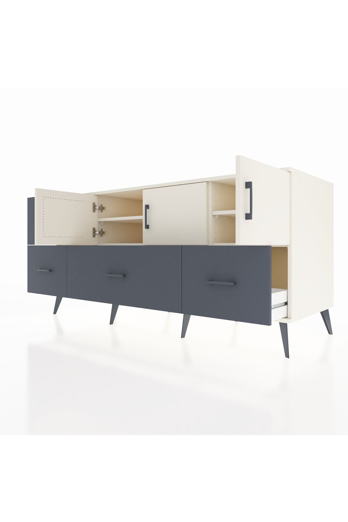 Kronos Konsol 4 Raflı 4 Çekmeceli 3 Kapaklı 176x59x83 - S610M050V05C
