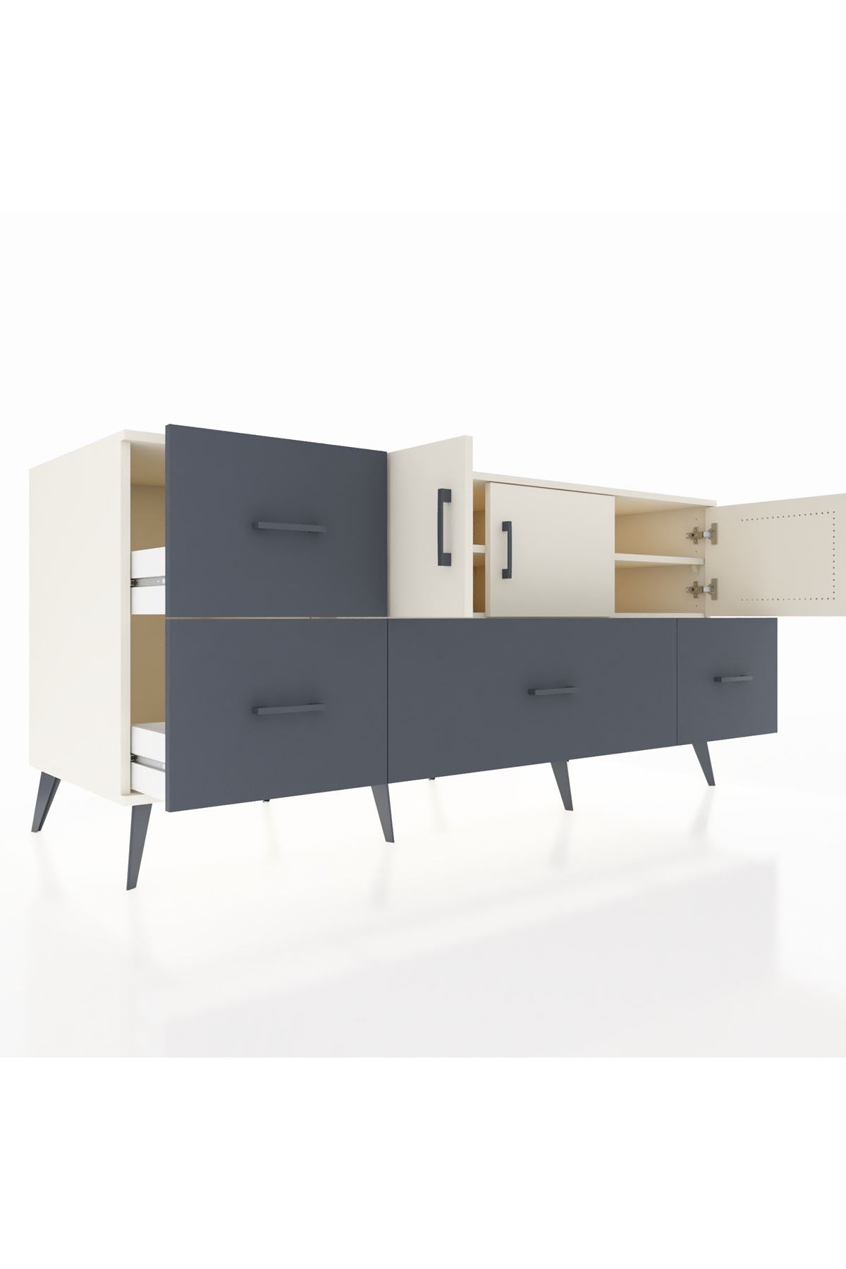 Kronos Konsol 4 Raflı 4 Çekmeceli 3 Kapaklı 176x59x83 - S610M050V05C