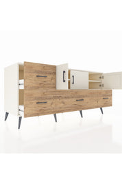 Kronos Konsol 4 Raflı 4 Çekmeceli 3 Kapaklı 176x59x83 - S610M050V06C