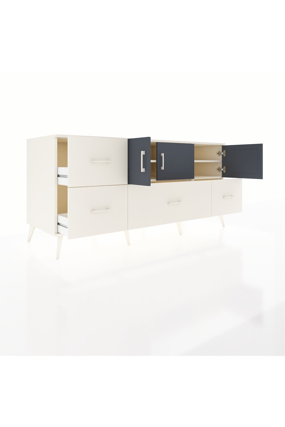 Kronos Konsol 4 Raflı 4 Çekmeceli 3 Kapaklı 176x59x83 - S610M050V07C