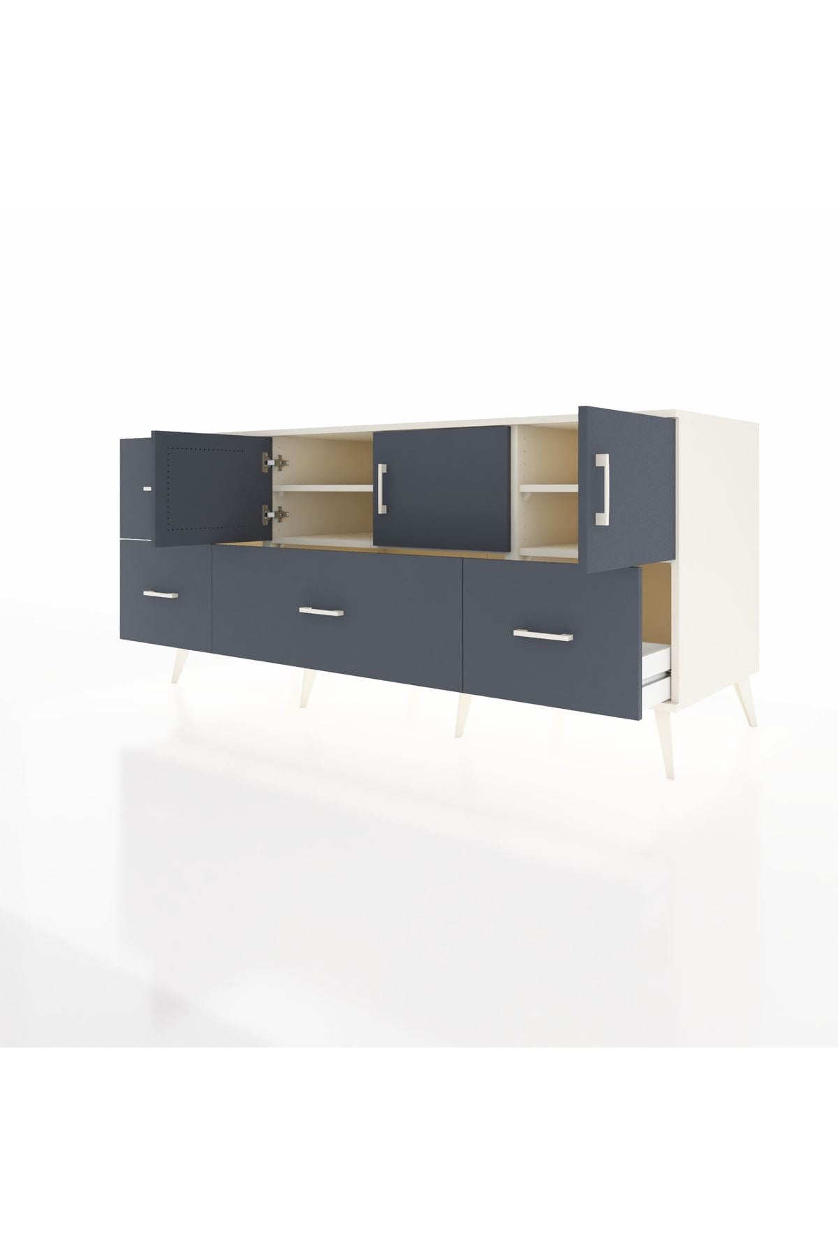Kronos Konsol 4 Raflı 4 Çekmeceli 3 Kapaklı 176x59x83 - S610M050V08C