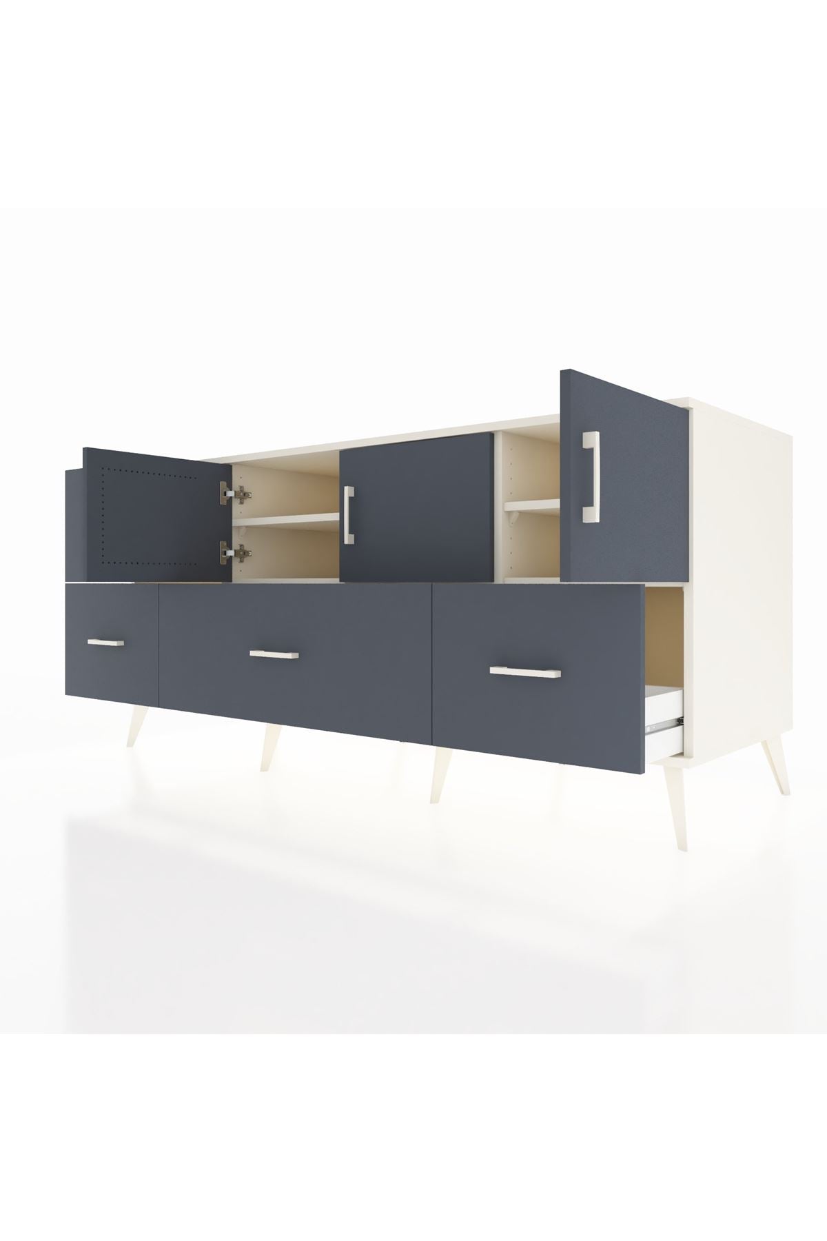 Kronos Konsol 4 Raflı 4 Çekmeceli 3 Kapaklı 176x59x83 - S610M050V08C