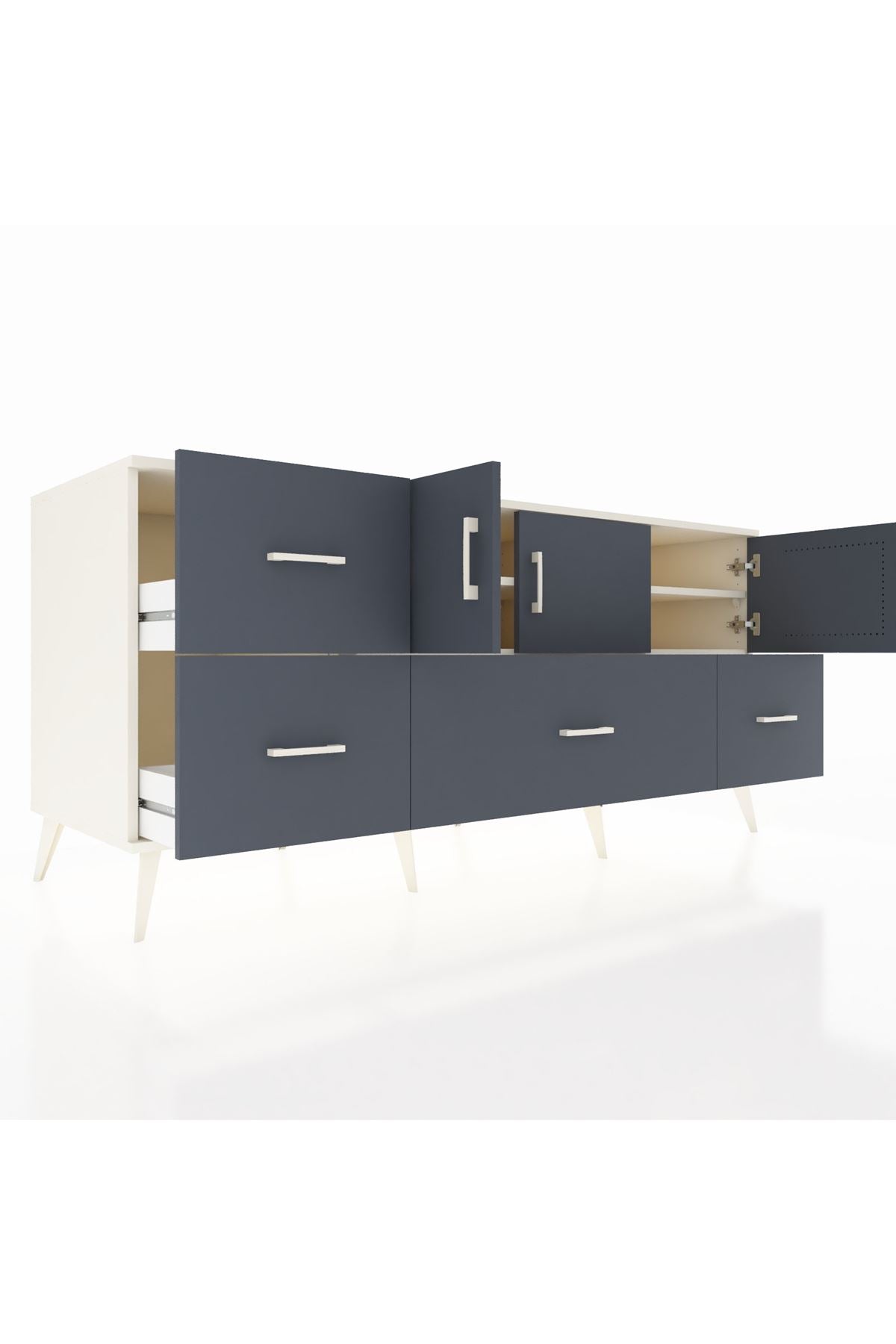 Kronos Konsol 4 Raflı 4 Çekmeceli 3 Kapaklı 176x59x83 - S610M050V08C