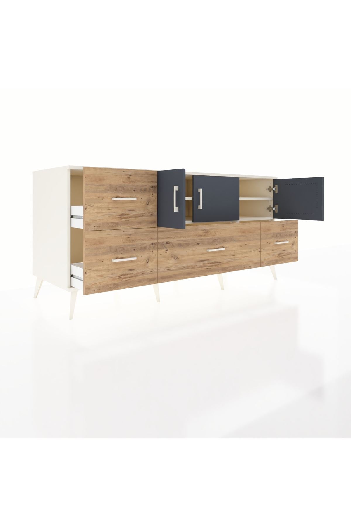 Kronos Konsol 4 Raflı 4 Çekmeceli 3 Kapaklı 176x59x83 - S610M050V09C