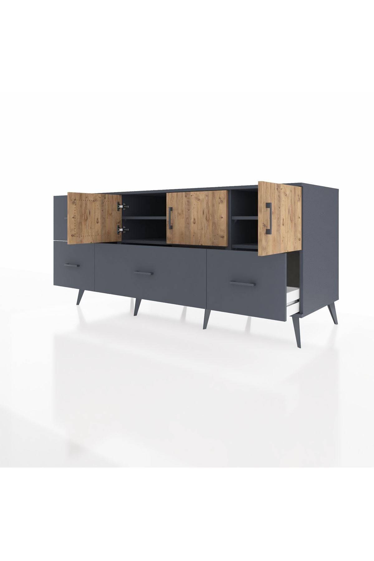 Kronos Konsol 4 Raflı 4 Çekmeceli 3 Kapaklı 176x59x83 - S610M050V11C