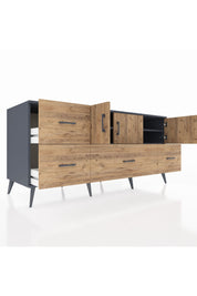 Kronos Konsol 4 Raflı 4 Çekmeceli 3 Kapaklı 176x59x83 - S610M050V12C