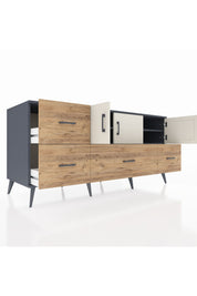 Kronos Konsol 4 Raflı 4 Çekmeceli 3 Kapaklı 176x59x83 - S610M050V15C