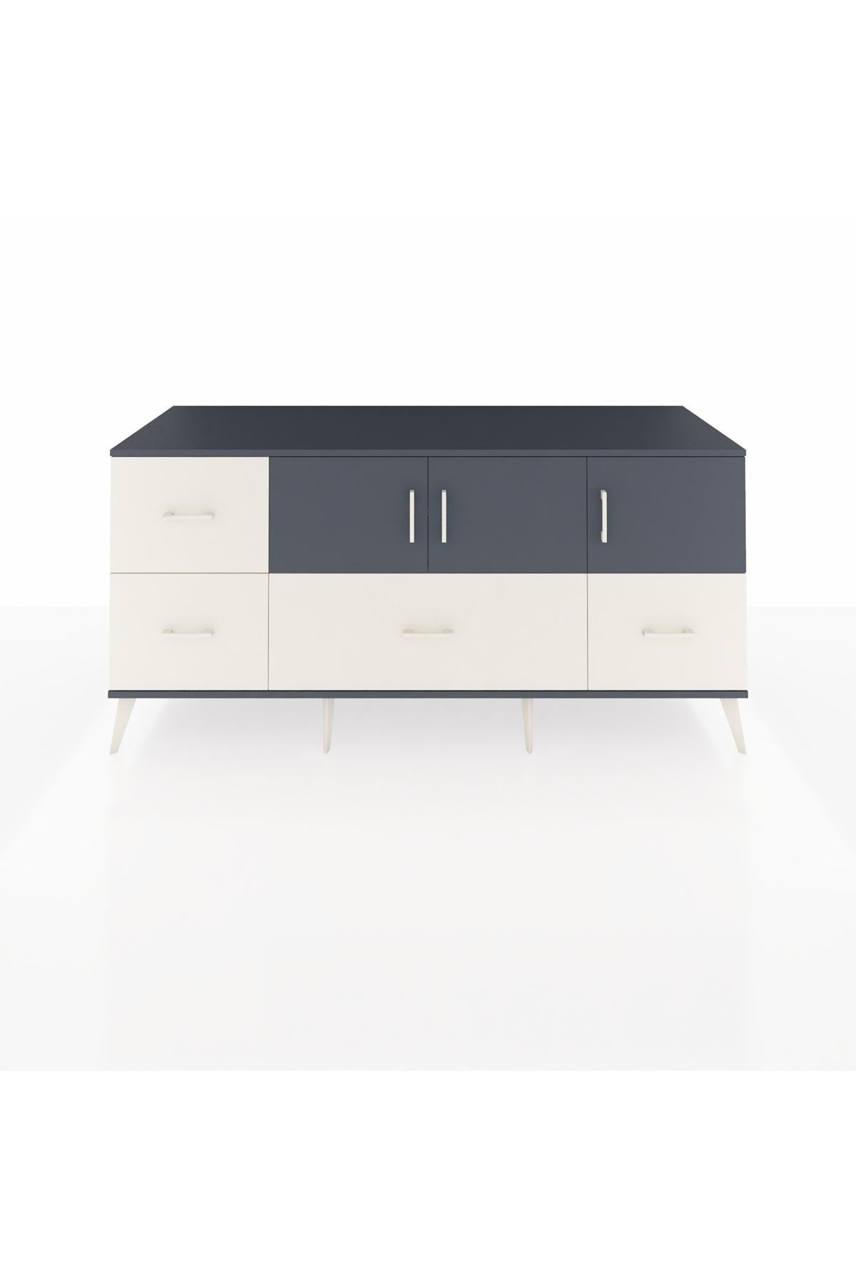 Kronos Konsol 4 Raflı 4 Çekmeceli 3 Kapaklı 176x59x83 - S610M050V16C
