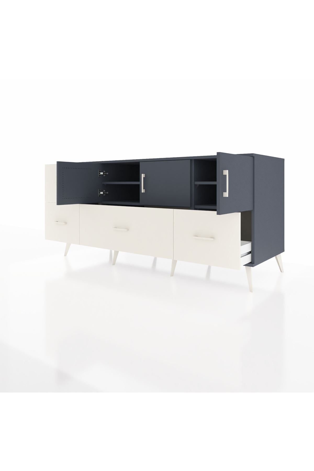Kronos Konsol 4 Raflı 4 Çekmeceli 3 Kapaklı 176x59x83 - S610M050V16C