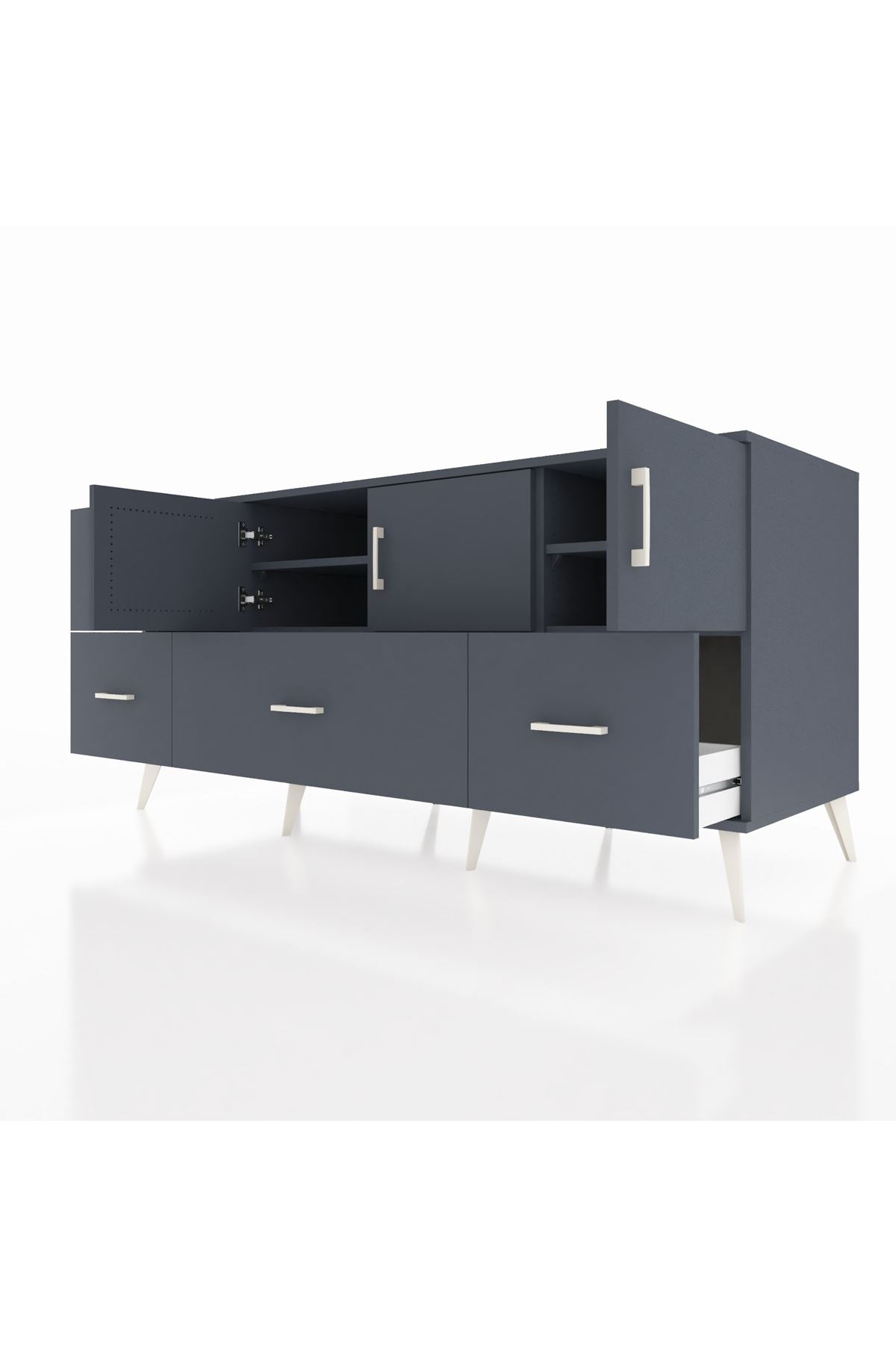 Kronos Konsol 4 Raflı 4 Çekmeceli 3 Kapaklı 176x59x83 - S610M050V17C