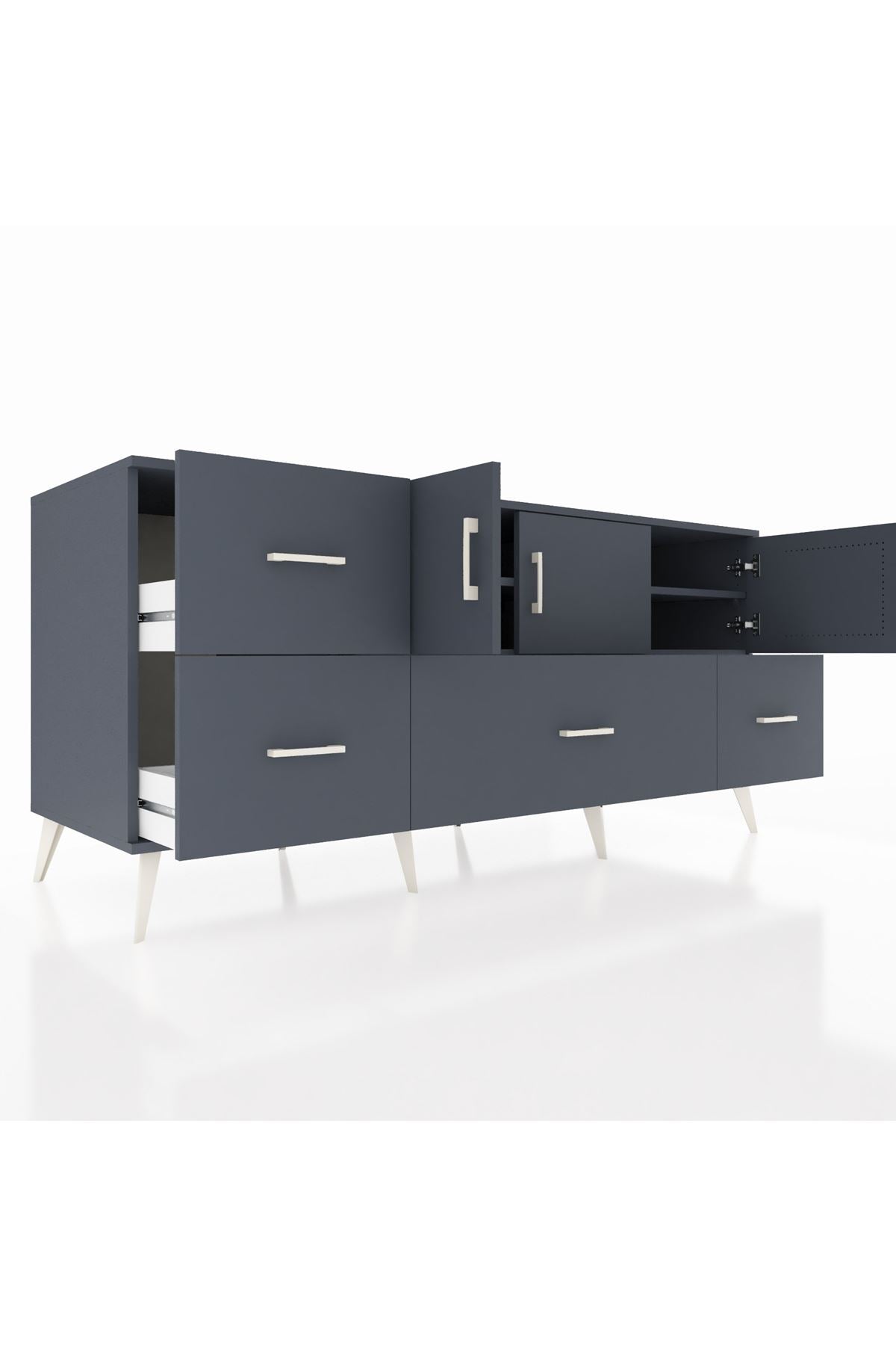 Kronos Konsol 4 Raflı 4 Çekmeceli 3 Kapaklı 176x59x83 - S610M050V17C