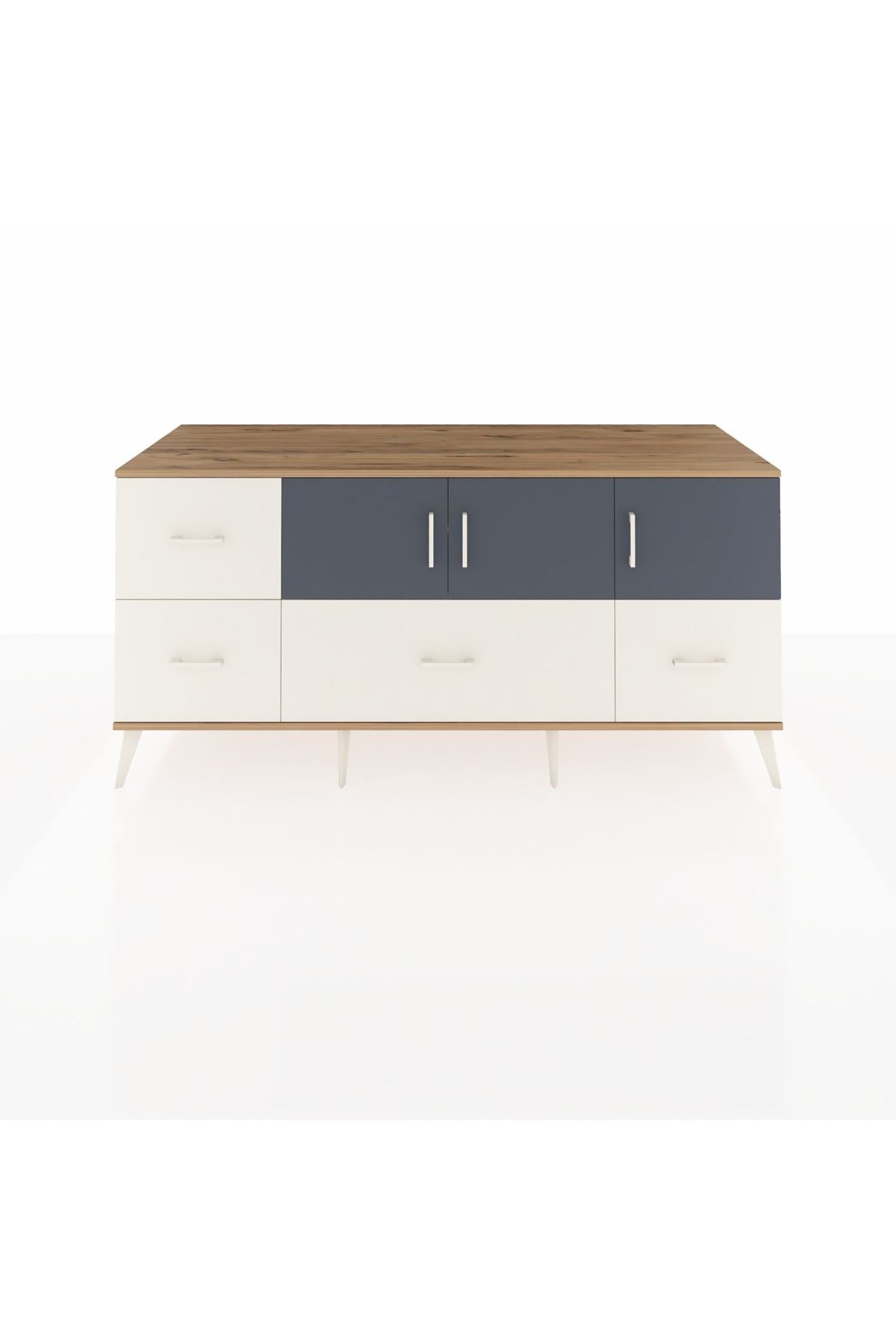 Kronos Konsol 4 Raflı 4 Çekmeceli 3 Kapaklı 176x59x83 - S610M050V25C