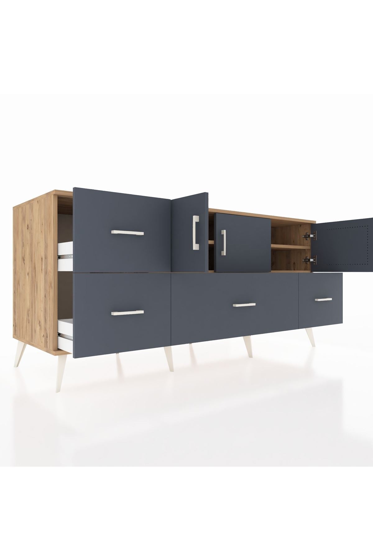 Kronos Konsol 4 Raflı 4 Çekmeceli 3 Kapaklı 176x59x83 - S610M050V26C