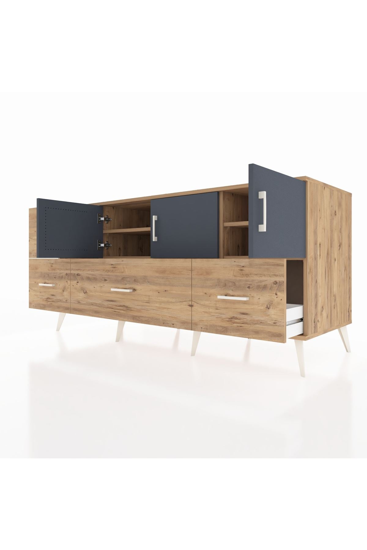 Kronos Konsol 4 Raflı 4 Çekmeceli 3 Kapaklı 176x59x83 - S610M050V27C