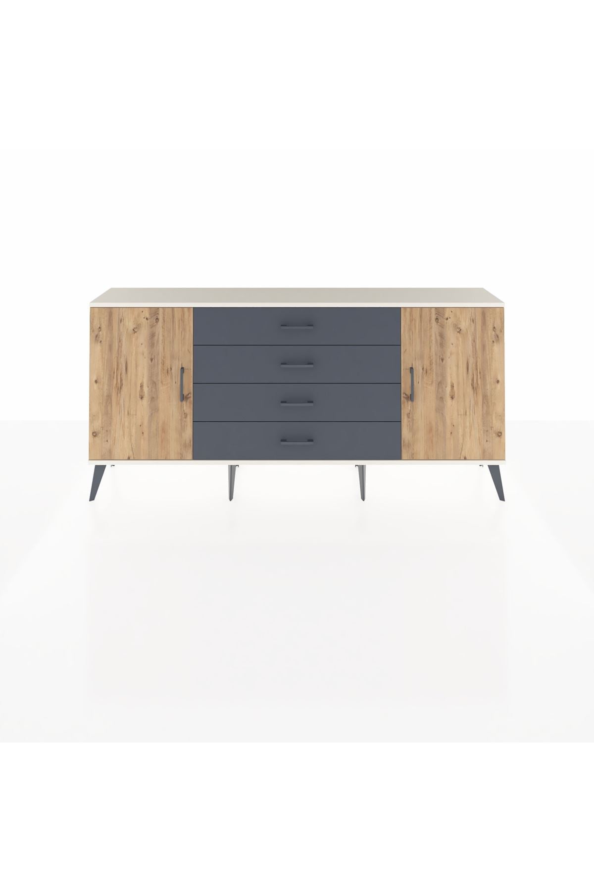 Arges Konsol 2 Raflı 4 Çekmeceli 2 Kapaklı 176x30x83 - S148M001V02A