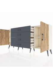 Arges Konsol 2 Raflı 4 Çekmeceli 2 Kapaklı 176x30x83 - S148M001V02A