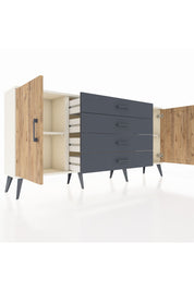 Arges Konsol 2 Raflı 4 Çekmeceli 2 Kapaklı 176x30x83 - S148M001V02A