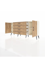 Arges Konsol 2 Raflı 4 Çekmeceli 2 Kapaklı 176x30x83 - S148M001V03A