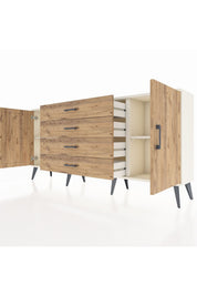 Arges Konsol 2 Raflı 4 Çekmeceli 2 Kapaklı 176x30x83 - S148M001V03A