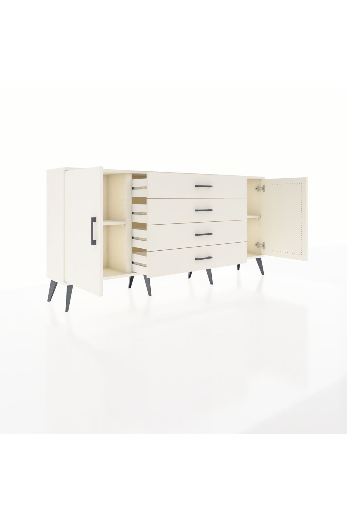 Arges Konsol 2 Raflı 4 Çekmeceli 2 Kapaklı 176x30x83 - S148M001V04A