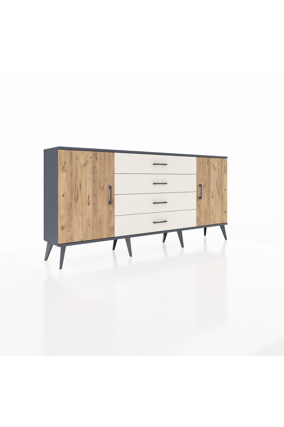 Arges Konsol 2 Raflı 4 Çekmeceli 2 Kapaklı 176x30x83 - S148M001V10A