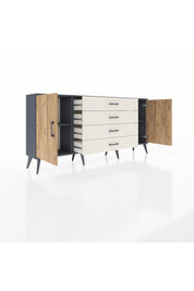 Arges Konsol 2 Raflı 4 Çekmeceli 2 Kapaklı 176x30x83 - S148M001V10A