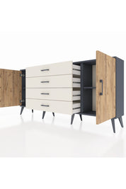 Arges Konsol 2 Raflı 4 Çekmeceli 2 Kapaklı 176x30x83 - S148M001V10A